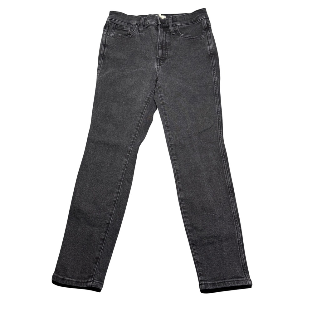 Madewell 10" High Rise Skinny Jeans Size 29P‎ Black Wash Cotton Blend Denim